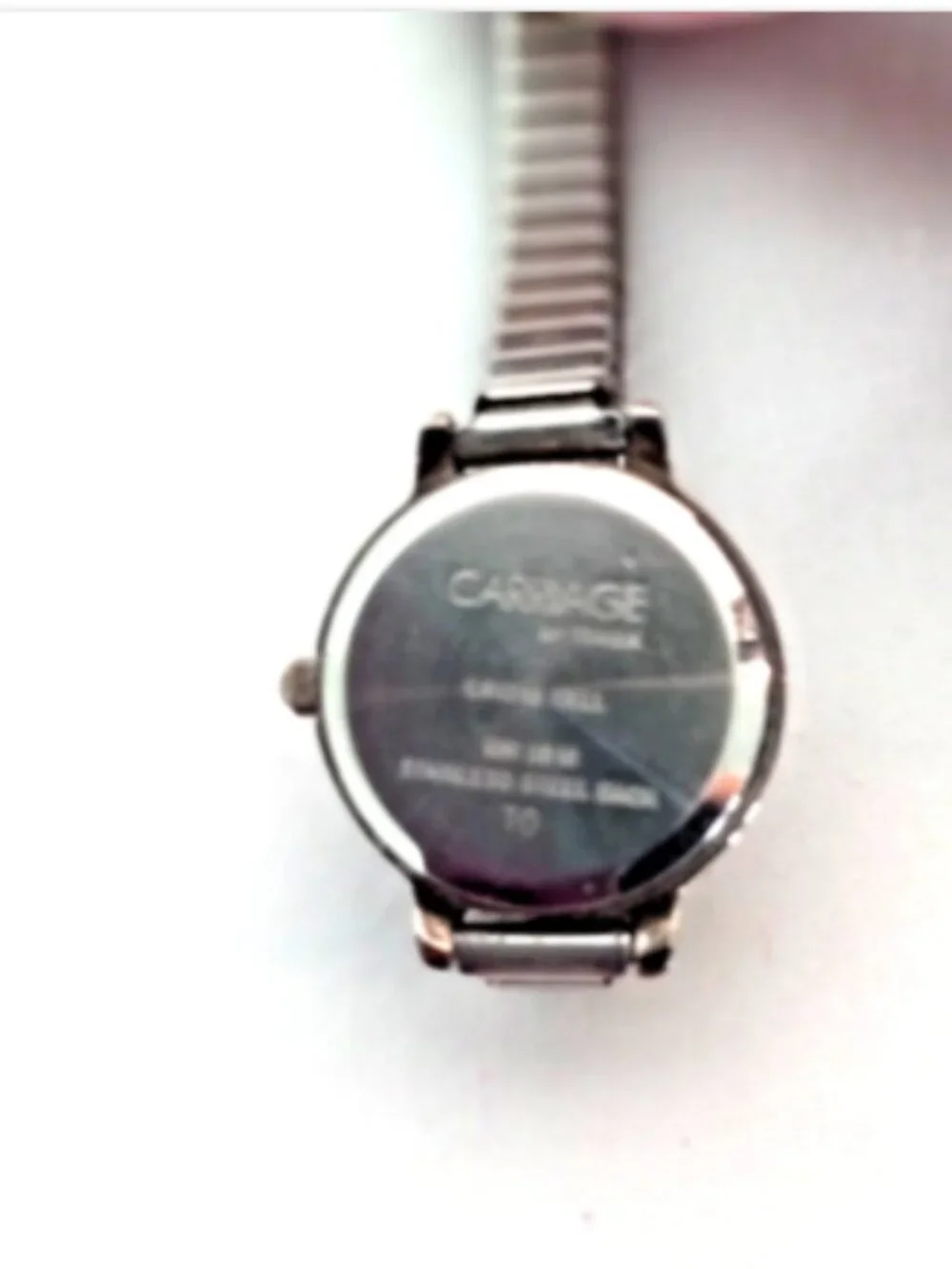 Carriage by Timex Women's Quartz Watch Silver Tone Stretch Band Runs New Battery